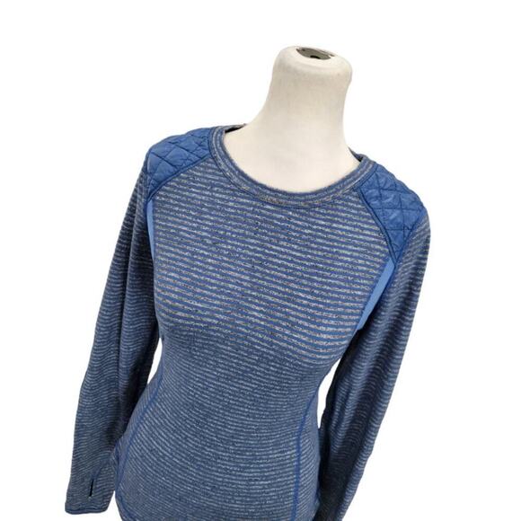 Lululemon Women's Run‎ Ice Queen Long Sleeve Top Size 4 Blue Striped - Picture 6 of 15